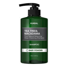 Load image into Gallery viewer, KUNDAL Tea Tree & Macadamia Deep Cleansing Shampoo Baby Powder 500ml