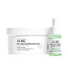 Load image into Gallery viewer, Dr.AG+ Cica Repair Peeling Pad 40p + Cica Hyaluronic Calming Ampoule 25ml SET