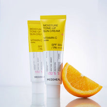 Load image into Gallery viewer, MEDIHEAL MEDIHEAL Moisture Tone-Up Sun Cream Vitamin C 50ml (SPF 50+, PA++++)
