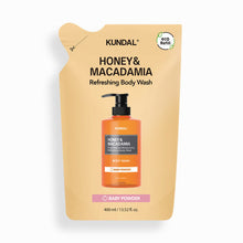 Load image into Gallery viewer, KUNDAL HONEY &amp; MACADAMIA Refreshing Body Wash (Refill) 400ml #BABY POWDER
