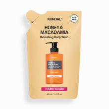 Load image into Gallery viewer, KUNDAL HONEY &amp; MACADAMIA Refreshing Body Wash (Refill) 400ml #CHERRY BLOSSOM
