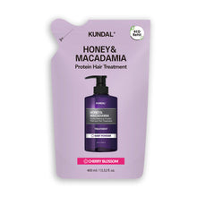 Load image into Gallery viewer, KUNDAL HONEY &amp; MACADAΜΙΑ Protein Hair Treatment (Refill) 400ml #CHERRY BLOSSOM
