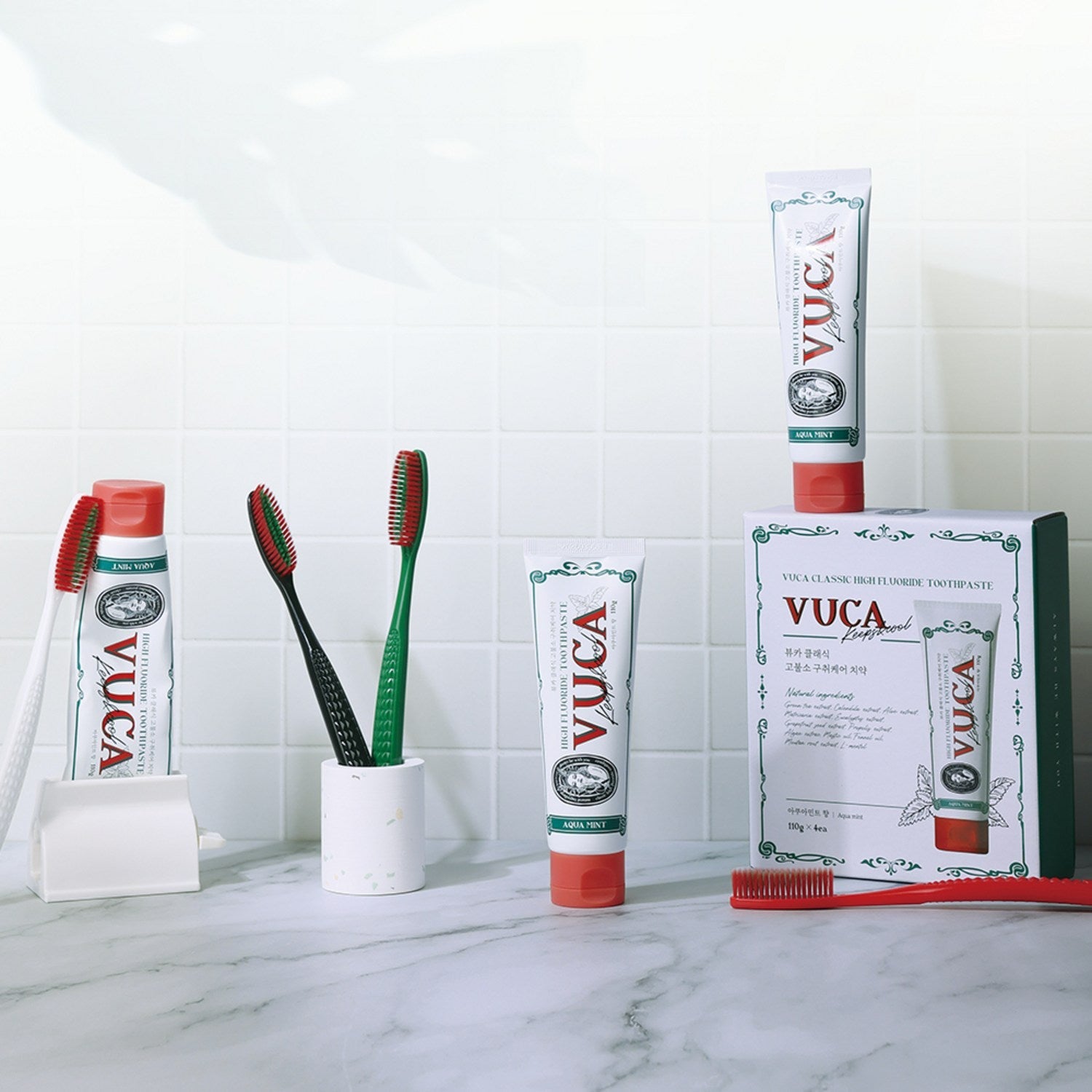 VUCA Classic High Fluoride Toothpaste 110g X 12ea #Aquamint