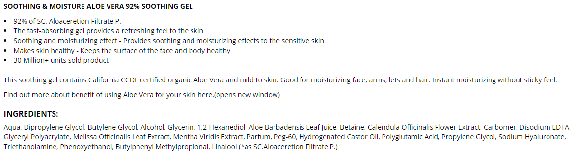NATURE REPUBLIC - Soothing & Moisture Aloe Vera 92% Soothing Gel 300ml