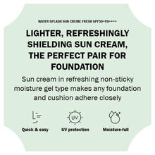 Load image into Gallery viewer, ESPOIR Water Splash Sun Cream Fresh 60ml SPF50+PA+++ | Water Droplet-Bursting Moisture Bomb Sun Cream with Green Tea for a Cooling Feeling
