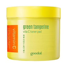 Load image into Gallery viewer, Goodal Green Tangerine Vitamin C Toner Pads with ‘5-in-1’ Effect | Exfoliates, Tones, Moisturizes, and Clears Sensitive Skin (70 Pads)
