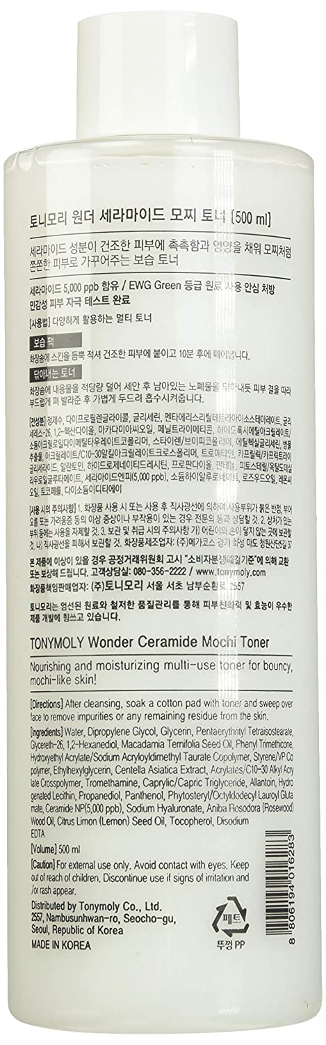 TONYMOLY Wonder Ceramide Mochi Toner, 17 oz(500ml)
