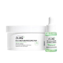 Load image into Gallery viewer, Dr.AG+ Cica Repair Peeling Pad 40p + Cica Hyaluronic Calming Ampoule 25ml SET
