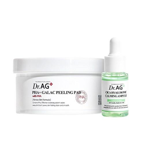 Dr.AG+ PHA+ Galac Peeling Pad 40p + Cica Hyaluronic Calming Ampoule 25ml SET