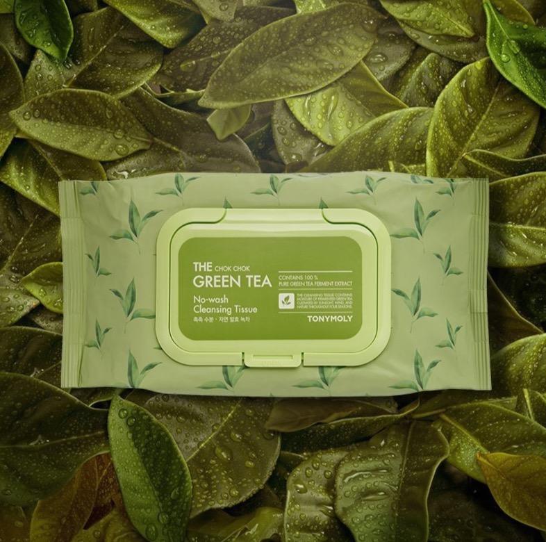 TONYMOLY The Chok Chok Green Tea No Wash Cleansing Tissue 100ea