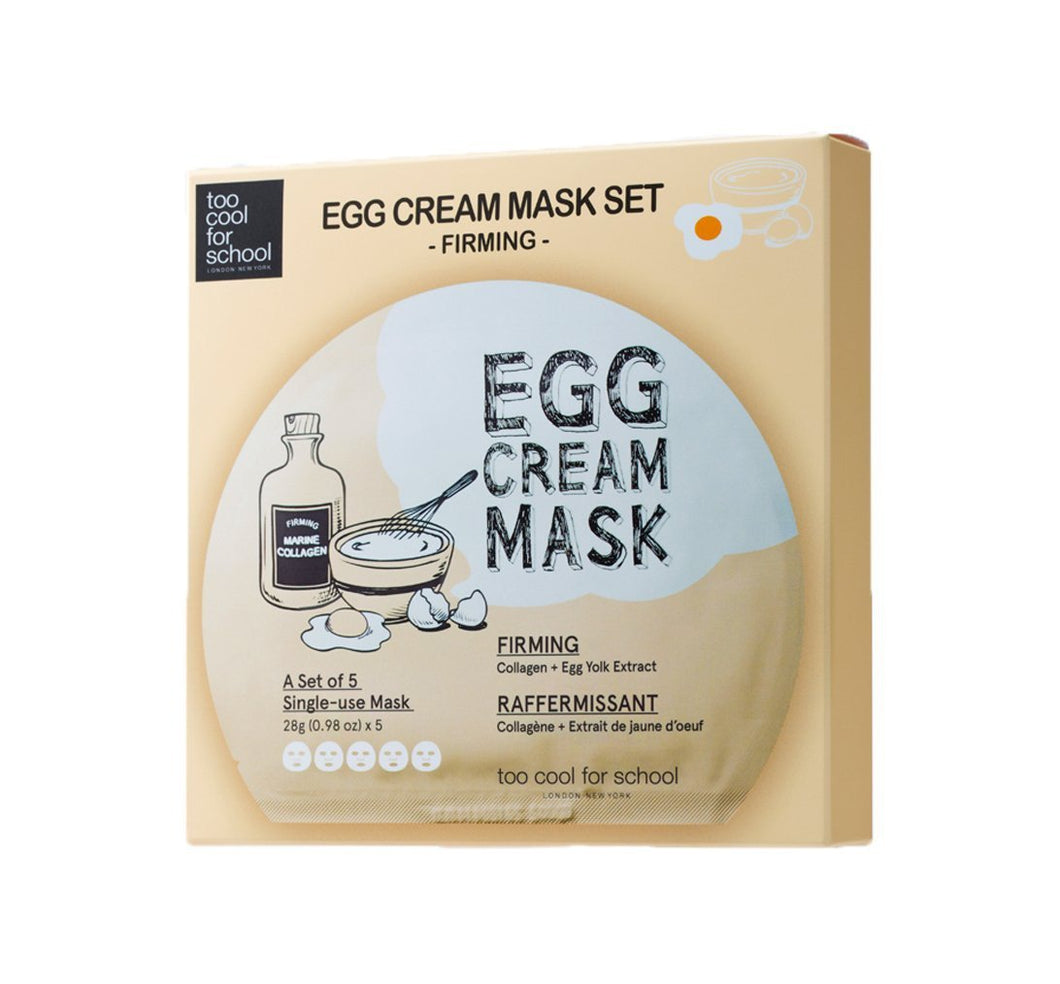 [TOO COOL FOR SCHOOL] Egg Cream Mask Set #Firming (5 Sheets)