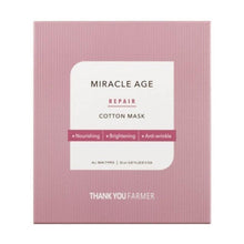 Load image into Gallery viewer, [THANK YOU FARMER] Miracle Age Repair Cotton Mask 25ml X 5ea
