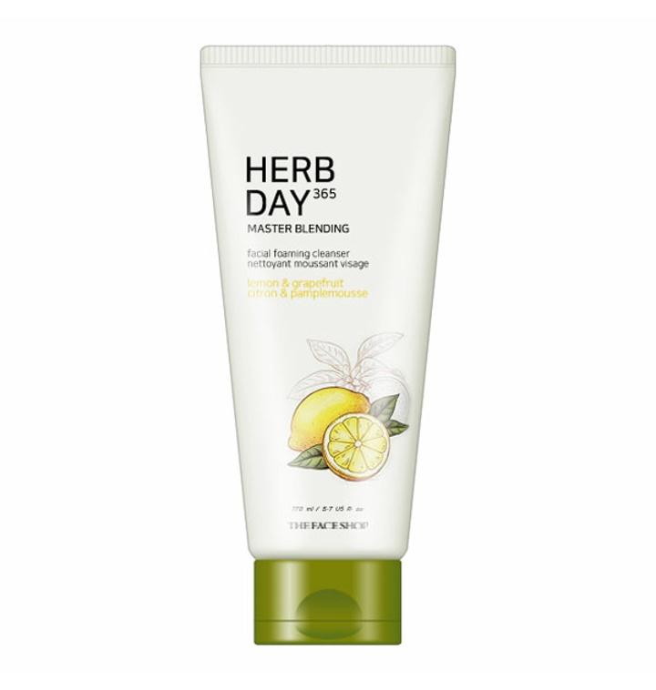 THE FACE SHOP Herb Day 365 Master Blending Facial Foaming Cleanser 170ml #Lemon & Grapefruit