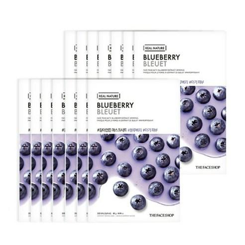 THE FACE SHOP REAL NATURE Face Mask #Blueberry (20g X 10ea)