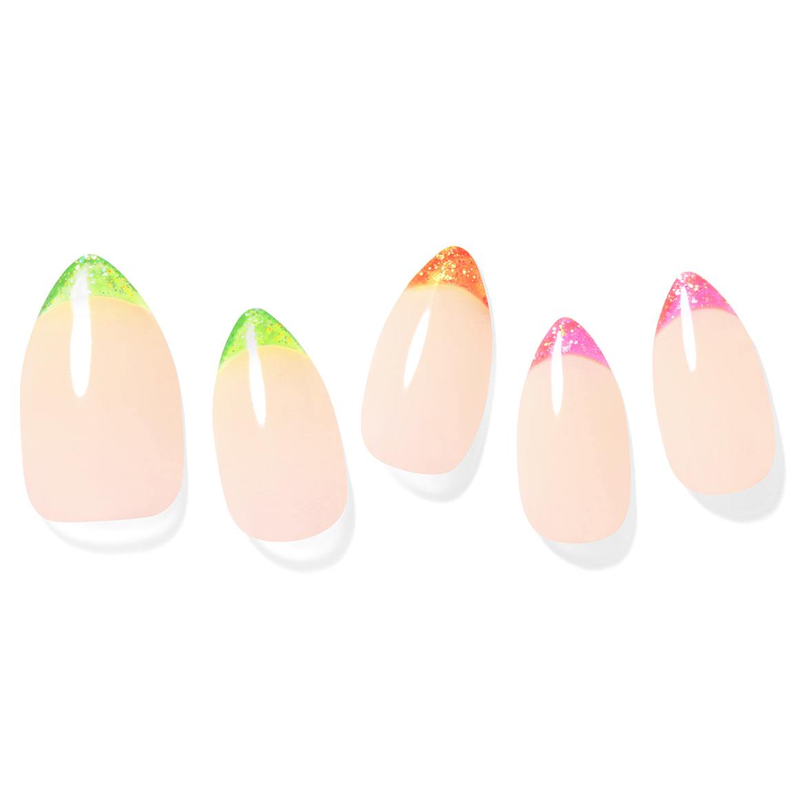 [DASHING DIVA] MAGIC PRESS DESIGN 30 Tips #Glitter Neon Edge French