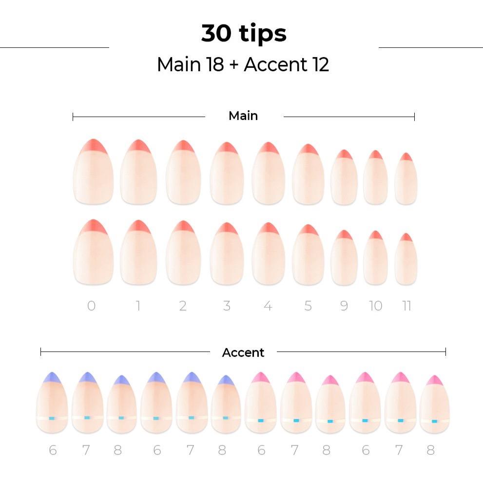 [DASHING DIVA] MAGIC PRESS DESIGN 30 Tips #Neon Edge French