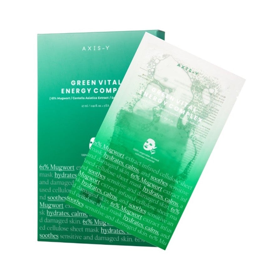 AXIS-Y 61% Mugwort Green Vital Energy Complex Sheet Mask 27ml x 5pcs